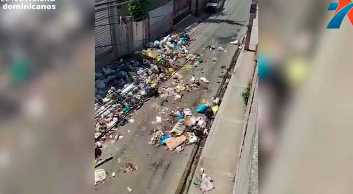 Los Alcarrizos repleto de basura - Antena 7
