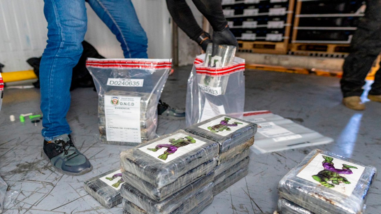 Incautan 120 paquetes de cocaína en carga de bananos en Puerto Caucedo