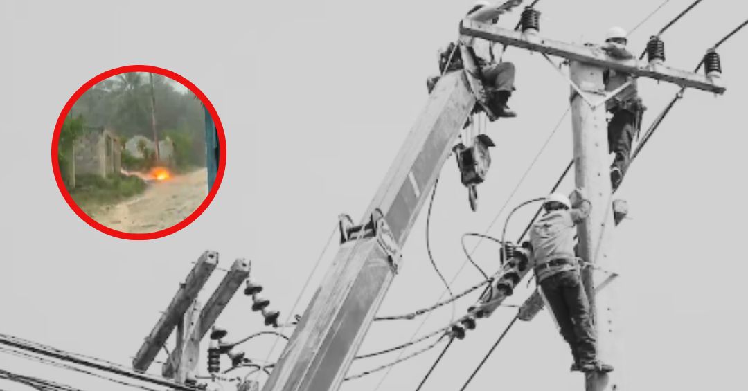 Transformador cae al suelo tras lluvias y deja a residentes sin servicio eléctrico en Villa Mella