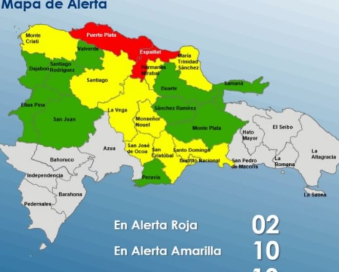 COE mantiene alertas por lluvias, tormentas eléctricas y condiciones marítimas peligrosas en varias provincias del país