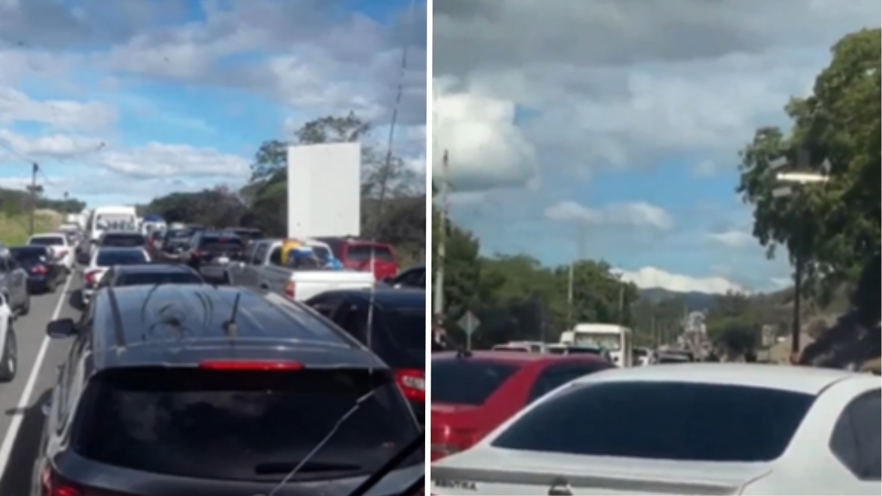 Alta congestión vehicular en carretera Sánchez por desplazamiento masivo en Semana Santa