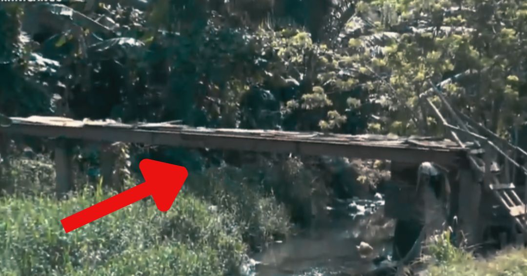 Los Girasoles: Puente improvisado a punto de colapsar