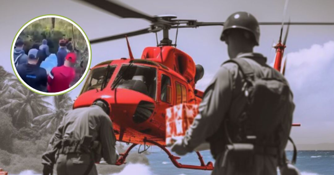 Joven es rescatado en helicóptero tras caer en el Pico Duarte