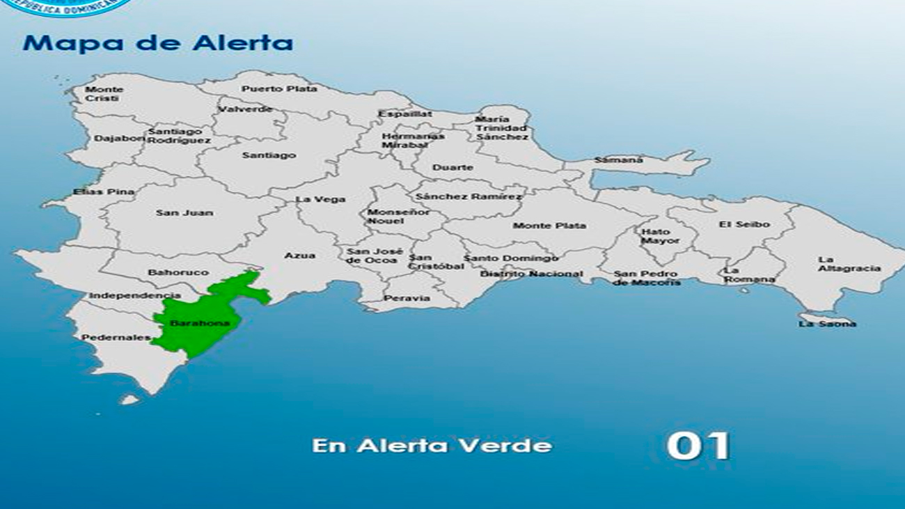 COE mantiene solo a la provincia Barahona en alerta verde por lluvias
