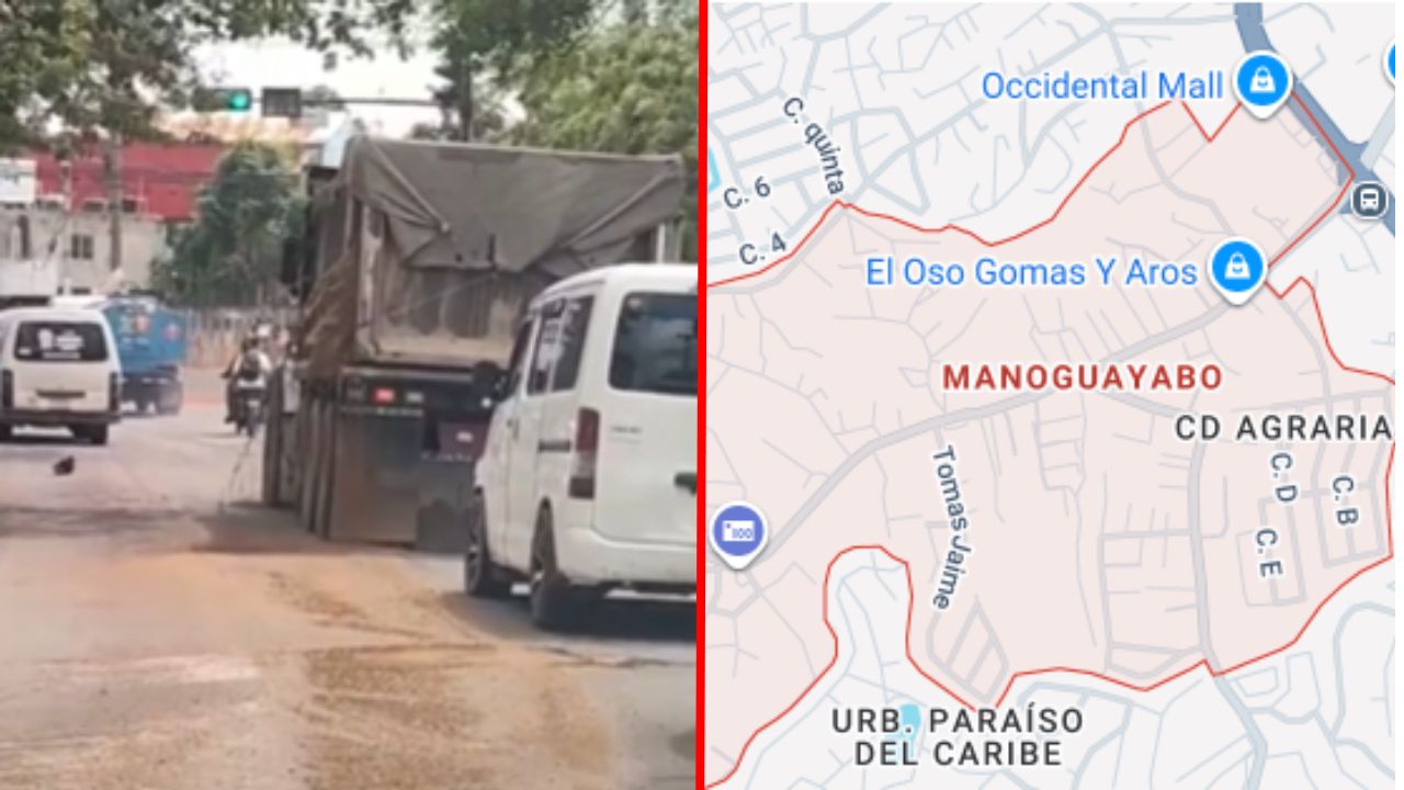 Denuncian camión tirando lodo en avenida Los Beisbolistas de Manoguayabo