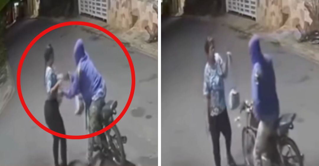Delincuente con arma roba a mujer en plena calle de La Romana