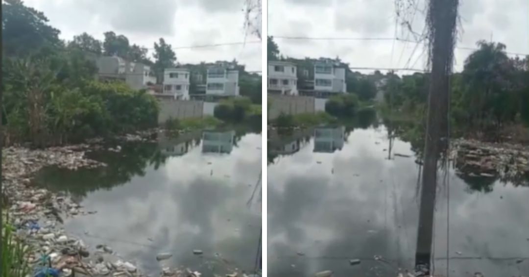 Agua estancada y basura invaden residencial Los Hidalgos des