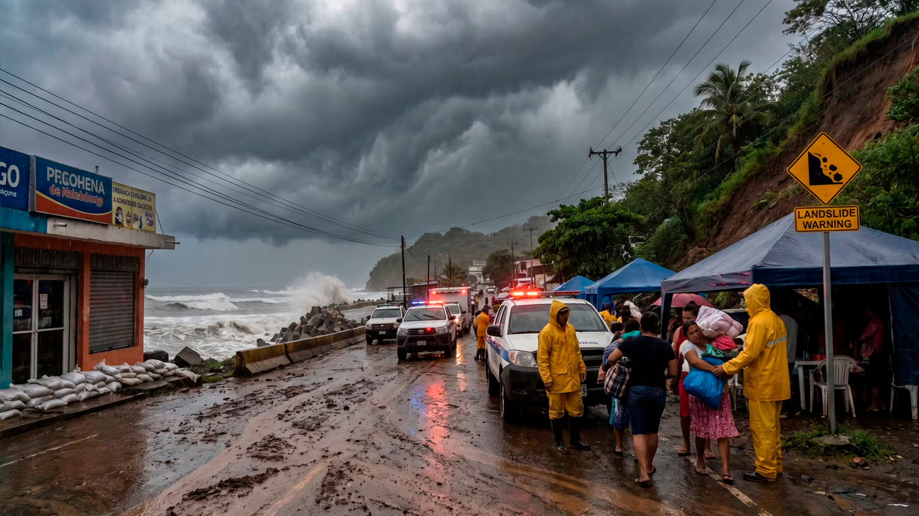 La tormenta tropical Cristina genera fuerte oleaje