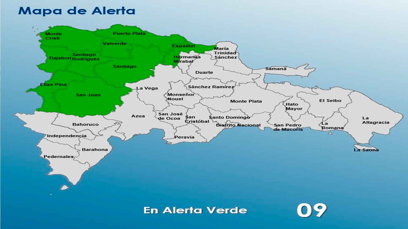 COE coloca nueve provincias en alerta verde por in