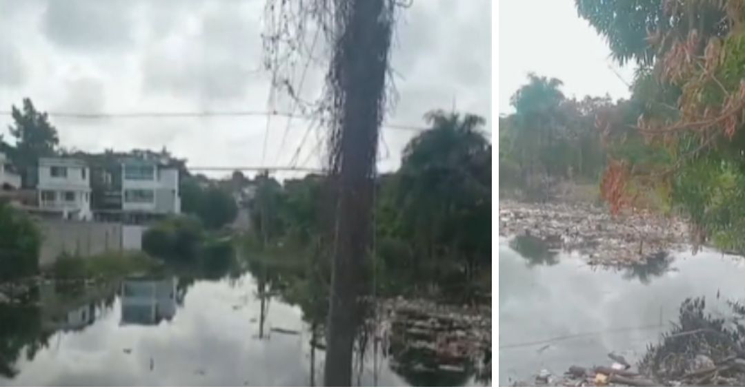 Dos meses con agua estancada en autopista Duarte