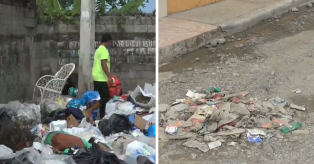 Basura bloquea acera y calle en Juana Saltitopa, L