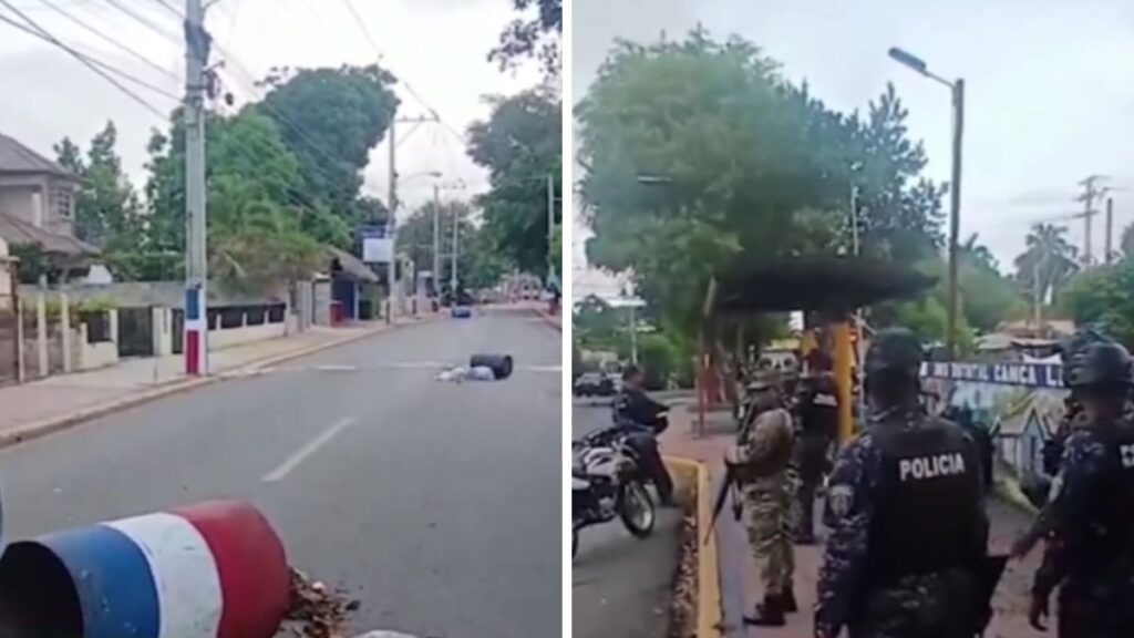 Comercios cerrados y calles vacías durante huelga en Licey al Medio.